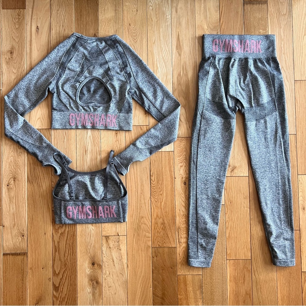 Gymshark Gray and Pink Activewear Set